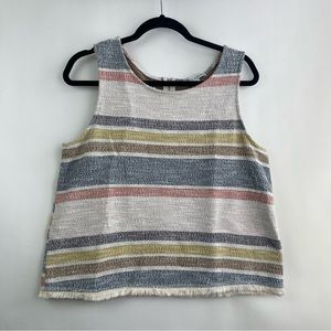 Green Envelope Tank Top with fringe hem Size Large